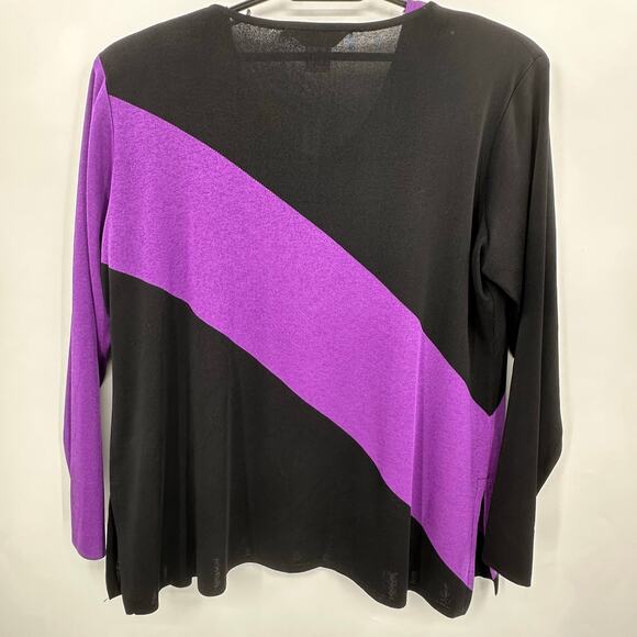 Misook 1X Black & Purple Knit Tank Top And Cardigan Jacket Set Quiet Luxury - Picture 5 of 9